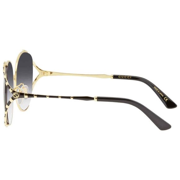 NEW Gucci Grey and Gold Round Women's Sunglasses - Picture 3 of 4